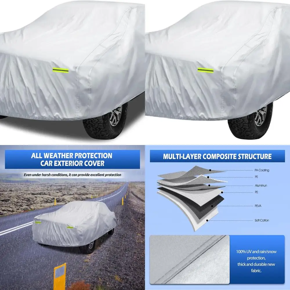 

All-Weather 6-Layer Waterproof Truck Cover for Ford F150, Chevy Silverado, GMC Sierra, Ram 1500, Tundra (Fits Trucks Up to 240),