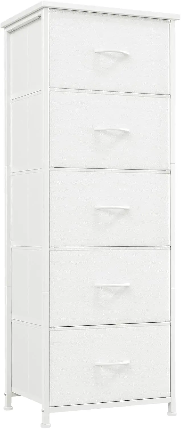 

Tall Dresser for Bedroom with 5 Drawers, Storage Organizer Chest of Drawers with Removable Fabric Bins for Closet Bedside