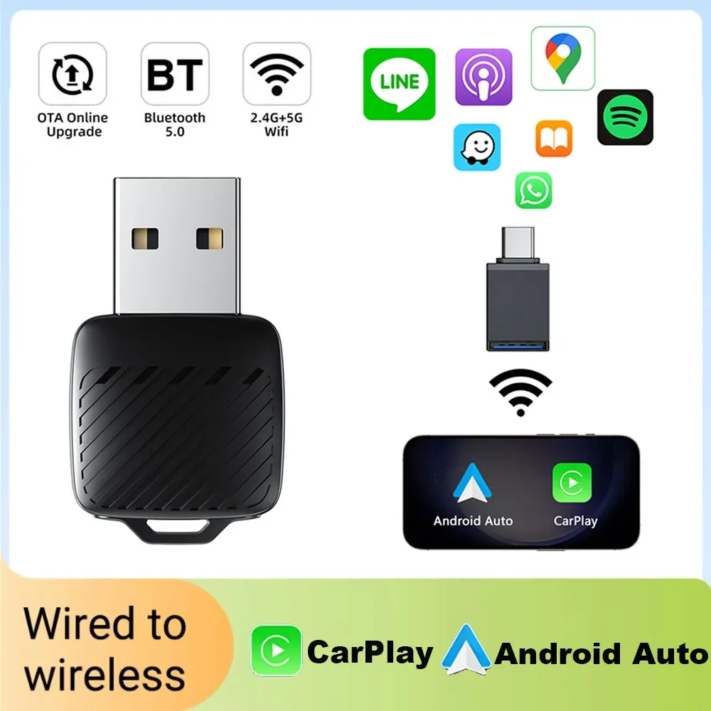 For OEM Wired to Wireless CarPlay Adapter & Android Auto For Audi Toyota Mazda Nissan Chevrolet Suzuki Subaru Ford Opel Skoda