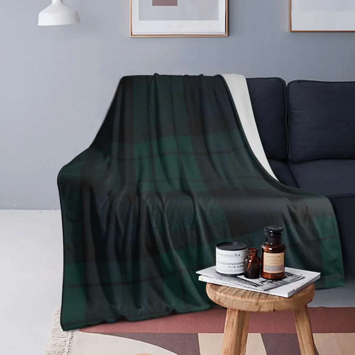 

Black Watch Tartan Blankets Soft Warm Flannel Throw Blanket Bedding for Bed Living room Picnic Travel Home Sofa