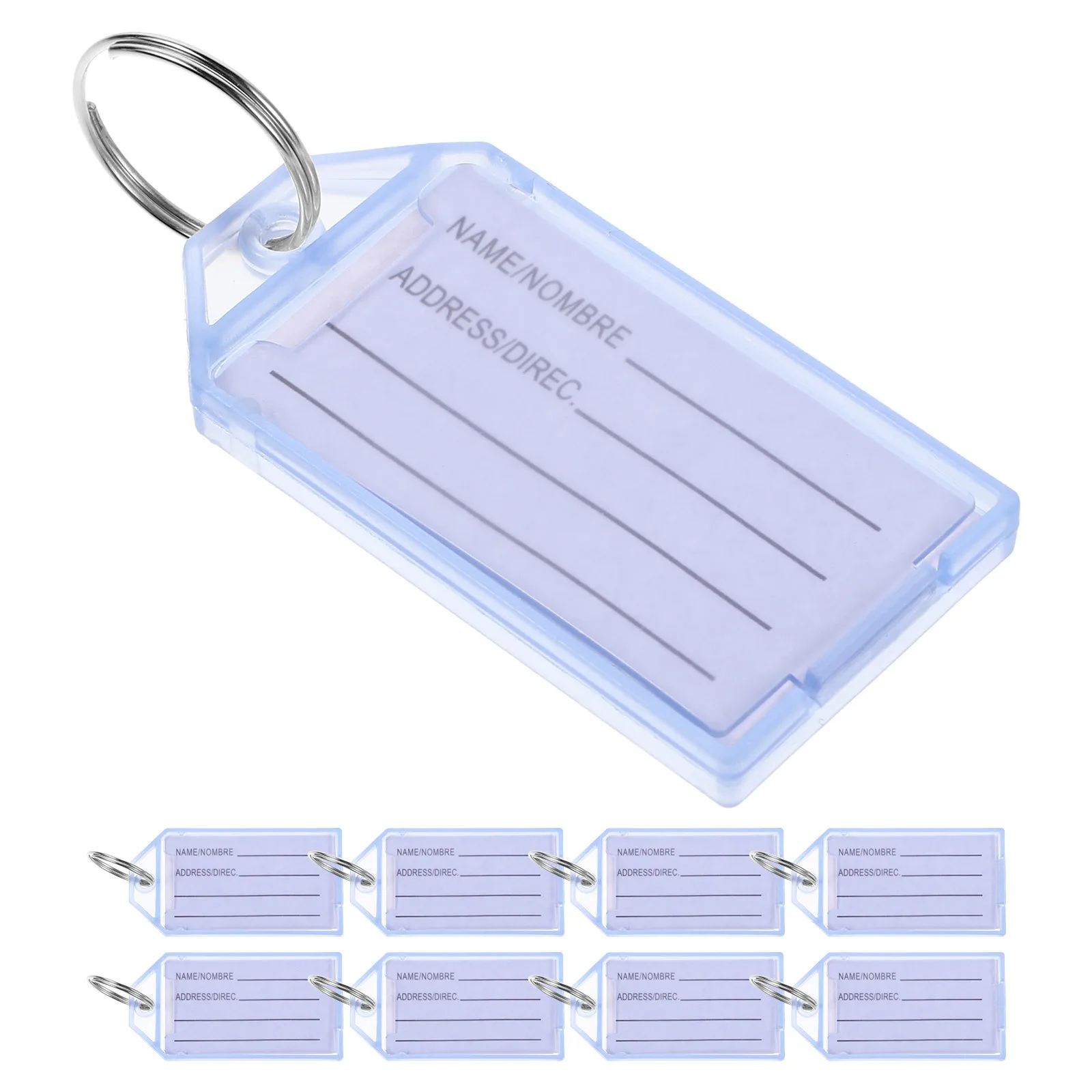 30Pcs Plastic Key Tags Clear Flip Cover Key Identifiers Labels for Home Office Travel Luggage Utility Keychain
