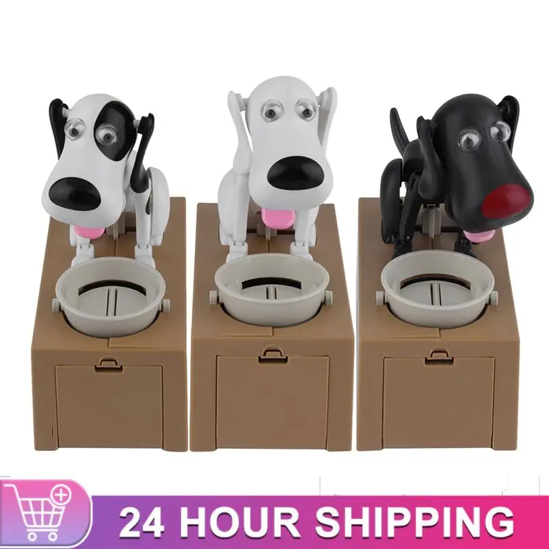 Electronic Piggy Banks Plastic Cartoon Robotic Dog Steal Coin Bank Automated Money Boxes Money Saving Box Kids Gift