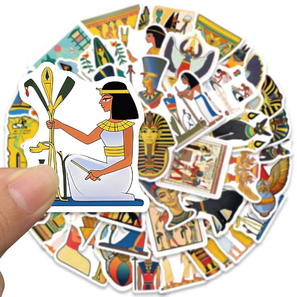 50pcs Pharaoh Ancient Egypt Stickers Pack Laptop Stationery Scrapbooking Supplies Sticker Aesthetic Diy Journaling Materials