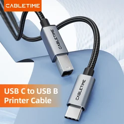 CABLETIME USB Printer Cable USB USB B Male to Type C Male USB 2.0 Cable 5Gbps High Speed Extension Printer Cable For Canon HP