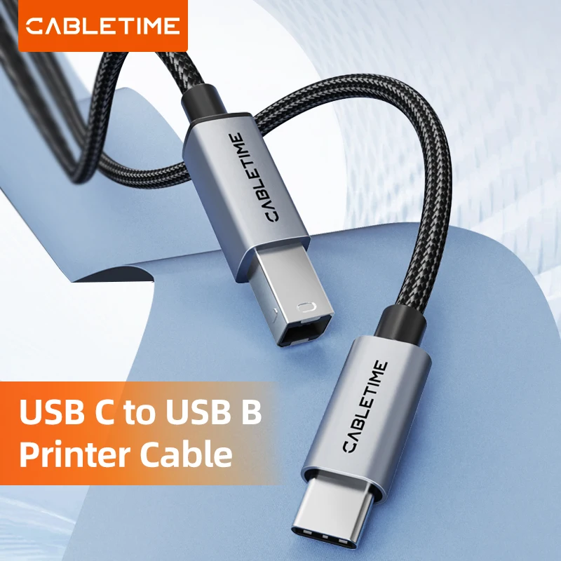 CABLETIME USB Printer Cable USB USB B Male to Type C Male USB 2.0 Cable 5Gbps High Speed Extension Printer Cable For Canon HP