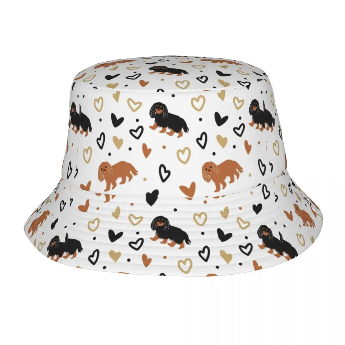 Love Cavalier King Charles Spaniel Bucket Hats Women Men Unisex Trendy Dog Summer Fisherman Cap