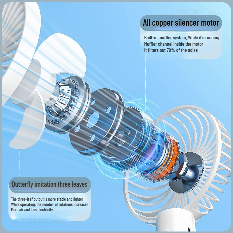 Youpin Mini Fan USB Silence Portable Rechargeable Handheld Fans Vertical Air Cooler 2600 MAH USB Rechargeable Desk Fan