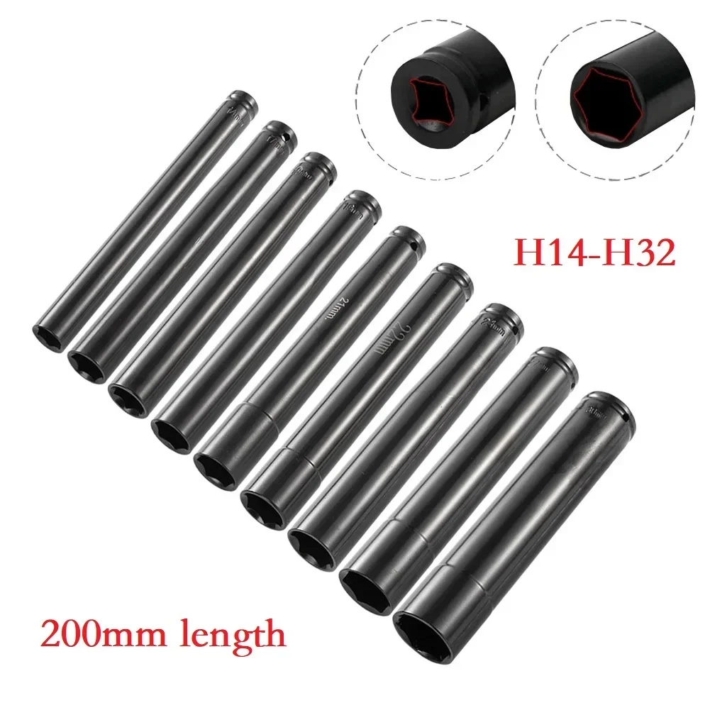 Imagem -03 - Impacto Profundo Chave Sextavada Cabeça de Soquete Adaptador de Unidade Overlength Impacto Elétricos Chave Sextavada Soquete Ferramenta Especial 200 mm