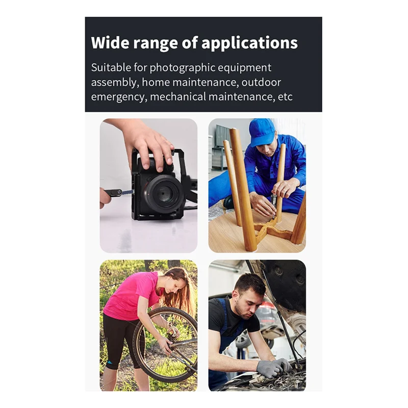 SS-10-in-1-Multifunktionsschlüssel, faltbares Werkzeug für Fotoausrüstung, Heimreparatur und Notfälle
