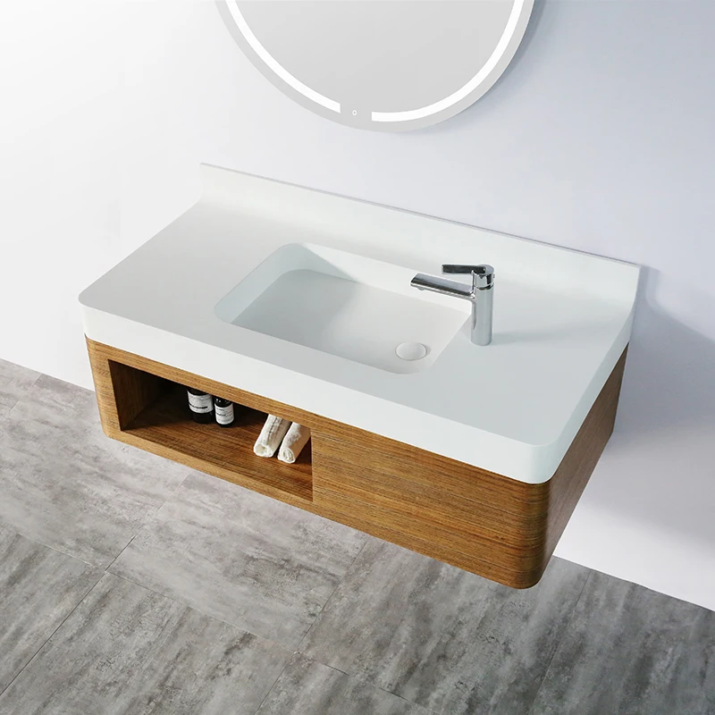 modern luxury solid surface solid wood marble vanity cabinet bathroom vanity and sink