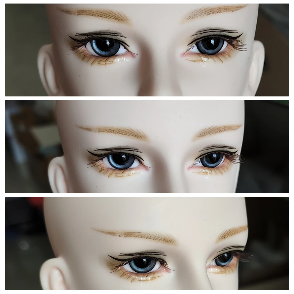 Doll accessories Articulated 10 12 14 16 18mm 1/6 1/4 1/3 msd yosd sd bjd doll glass eyes eyeball girls boys half ball XTB102.0