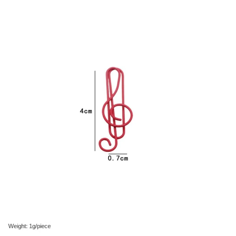 20PCS/Set Music Note Music Shape Paper Clips Metal Stationery Music Note Metal Paper Clips Cute Durable