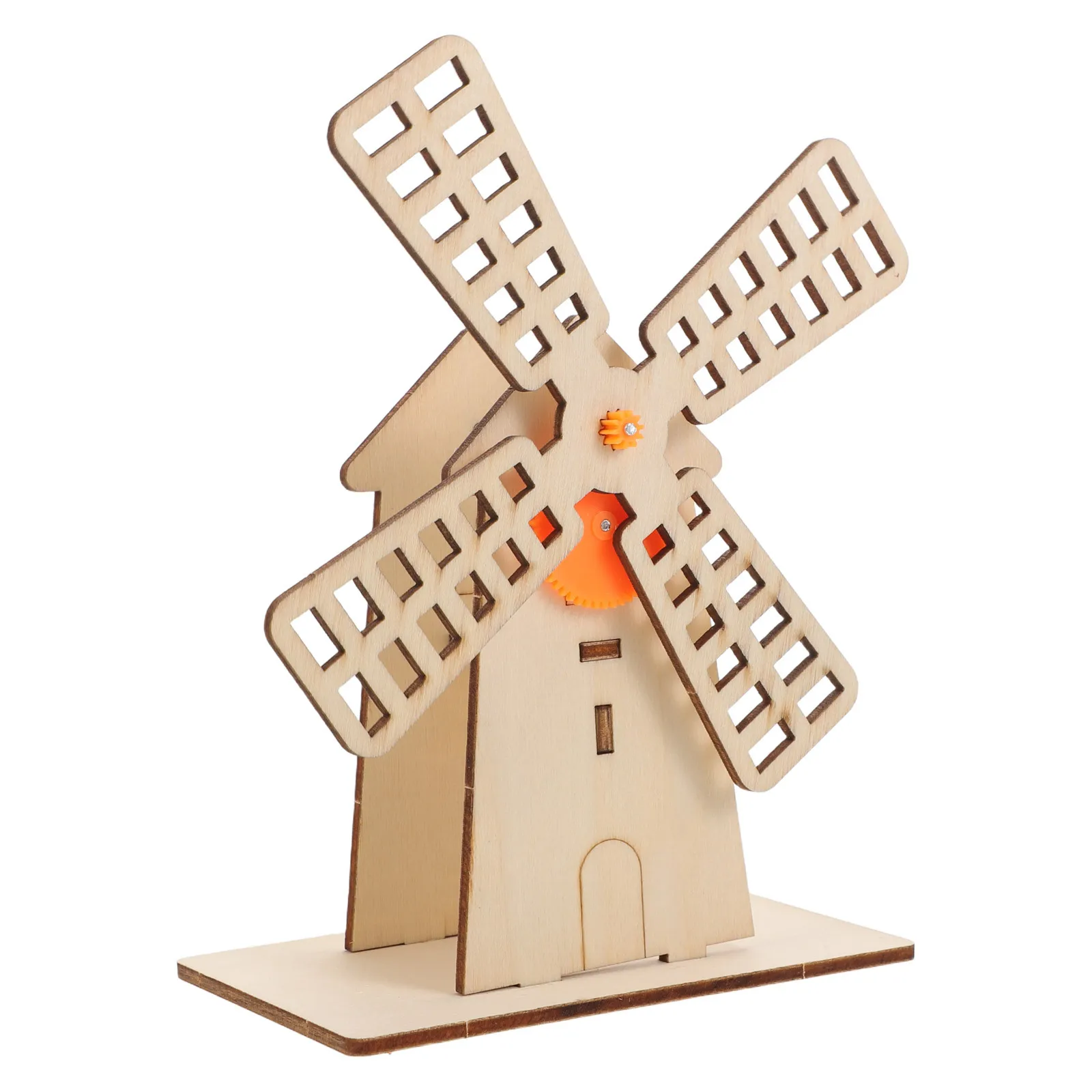 1 Juego de experimentos científicos de tallo, conjunto de molino de viento giratorio DIY, Kit de madera para niños, transmisión de engranajes de turbina eólica, molino de viento de madera