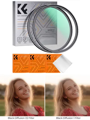 K&F Concept 49-82mm Filtro a diffusione nero 1 1/2 con obiettivi per fotocamera multistrato Filtri 52mm 55mm 58mm 62mm 67mm 72mm 77mm 82mm