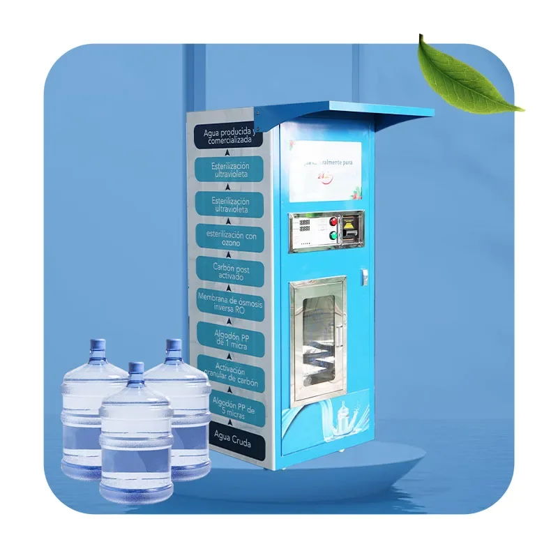 Máquina Expendedora  agua purificada, dispensador de ósmosis inversa con opción  lector  tarjetas, 400/800/1200GPD