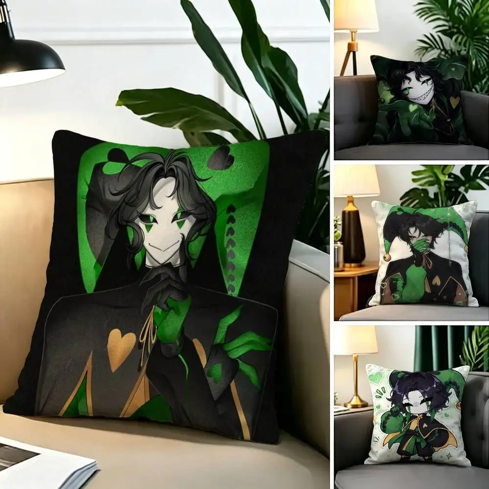 H-Harlequin The Freak Circus  Square Double-Sided printed Pillow Case Bedroom Bedside Pillow Sofa Cushion Cover