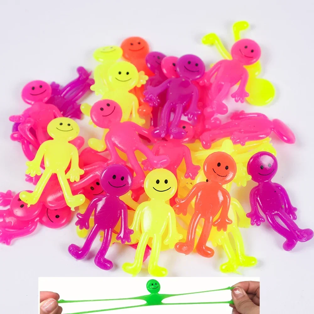 5-20 قطعة متعة لزجة تمتد الوجه المبتسم رجل صغير قرصة لعبة أطفال حفلة عيد ميلاد لصالح عيد الميلاد كرنفال الكبار هدية
