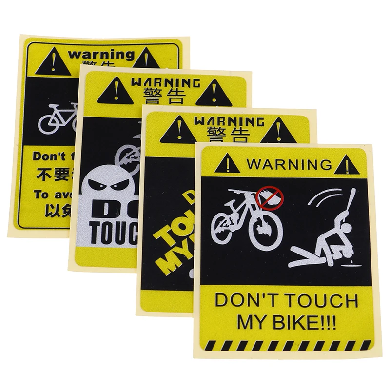 DONT TOUCH MY BIKE Bicycle adesivo di avvertimento decorativo decalcomania impermeabile gialla