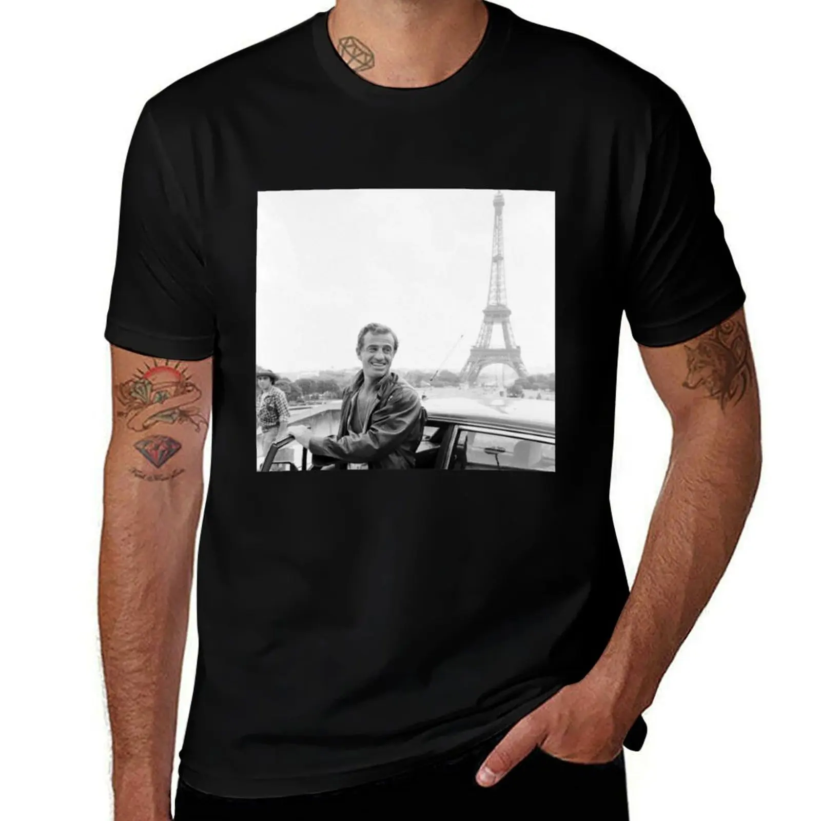 Jean Paul Belmondo Classic T-Shirt Big and Tall Crew Neck Tee T-Shirt
