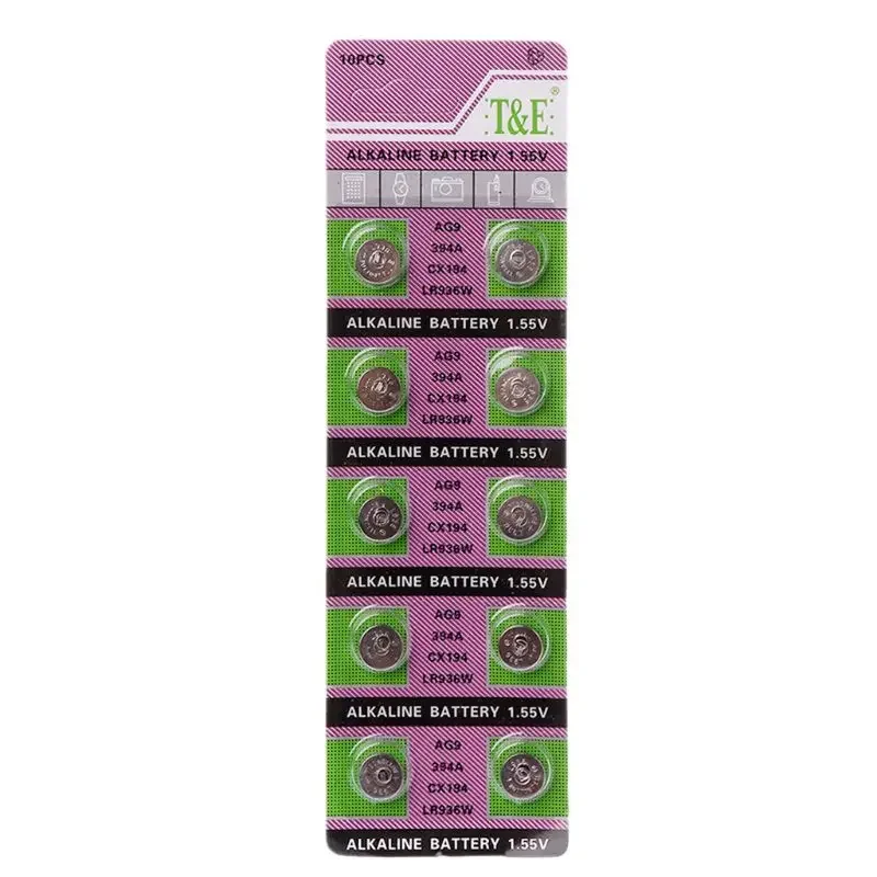 10PCS Alkaline Battery AG9 1.55V Button Coin Cell Watch Batteries LR936 394 SR936SW 194 V394 Control Remote