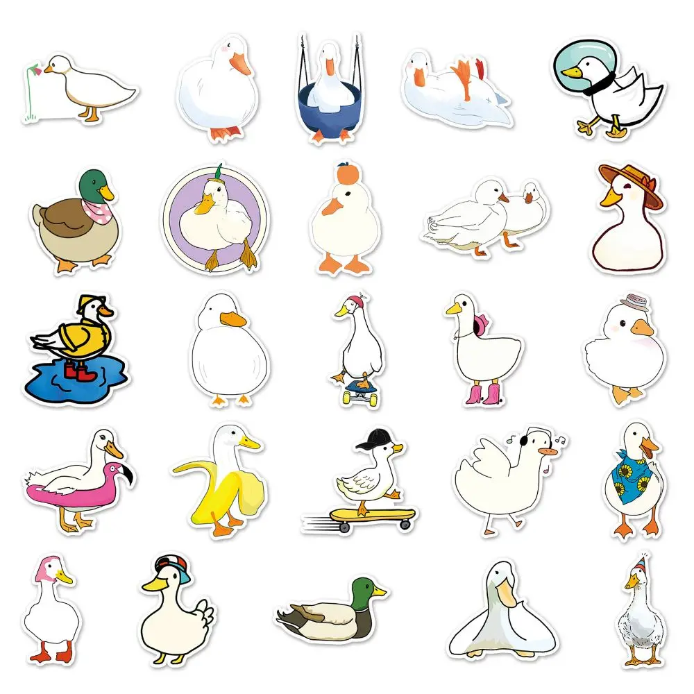 50pcs Cute simple duck PVC stickers Beautiful children Korean stationery school supplies decorated children's scrapbook