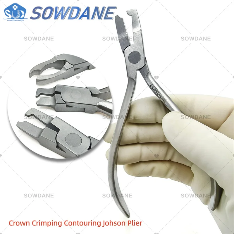 1 piece Dental Lab Crown Crimping Contouring Johson Plier Metal Crown Plier forceps Dentist Tool Instrument