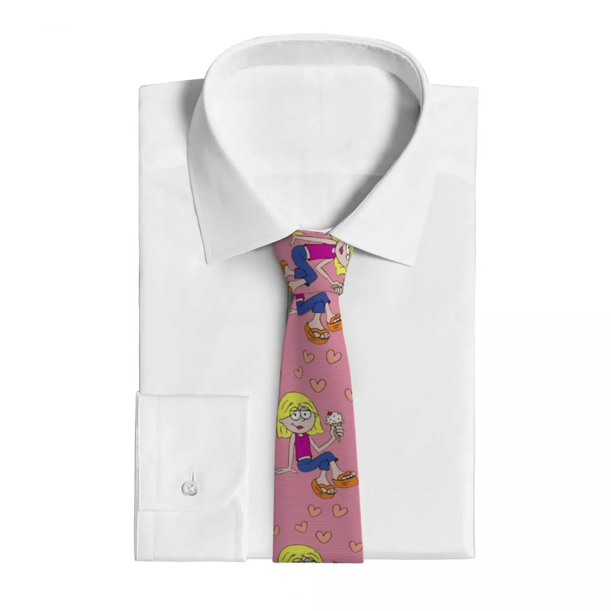 Lizzie Mcguire Cartoon Necktie for Men Silk Polyester 8 cm Neck Ties Party Business Tie Classic Gravatas