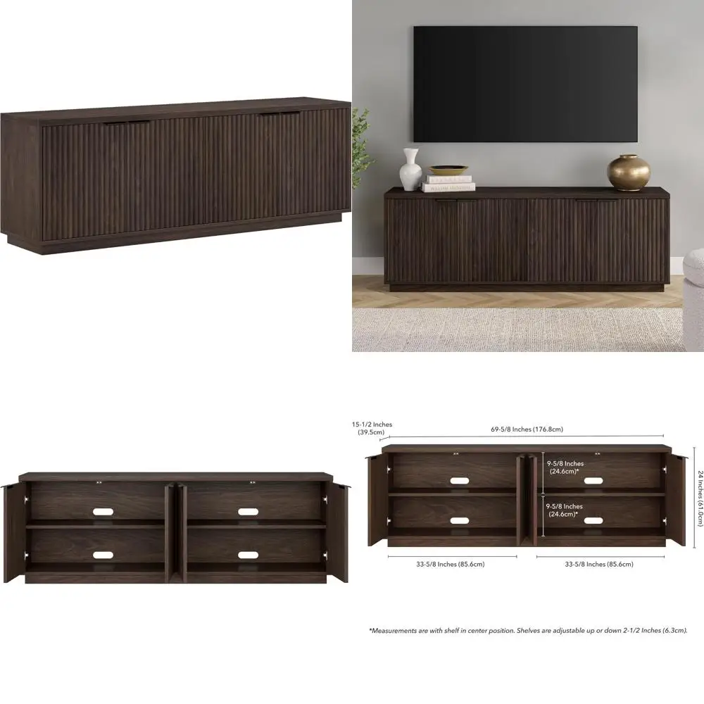warm brown rectangular tv stand for 78