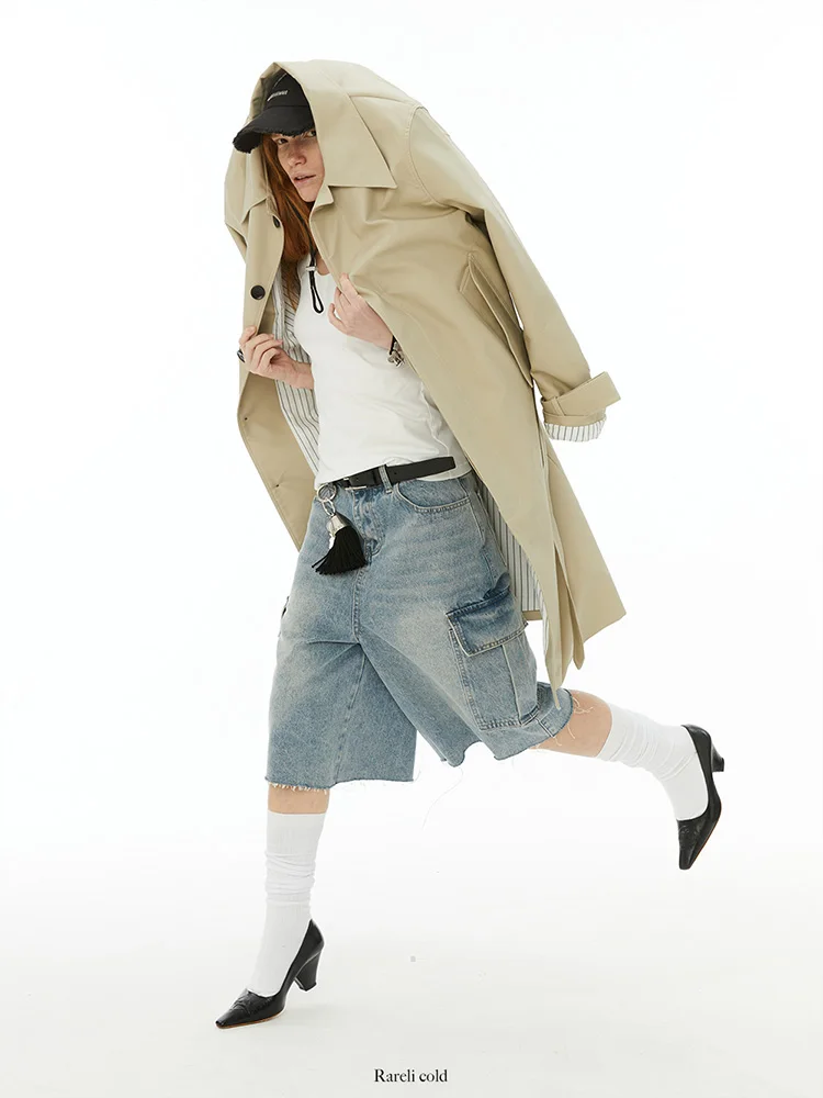 

Джинсы женские Rorio Rarelicold, рваные вручную, с эффектом потертости, средней длины, повседневные, свободного кроя, из денима, с антимикробной пропиткой, размер L