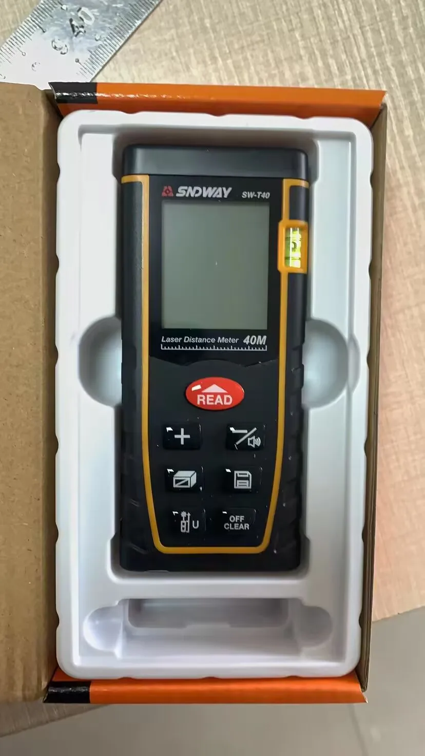 Imagem -05 - Digital Handheld Laser Rangefinder Medidor de Distância Range Finder Área Volume Distância Medida Ferramenta 40m Sndway-sw-t40