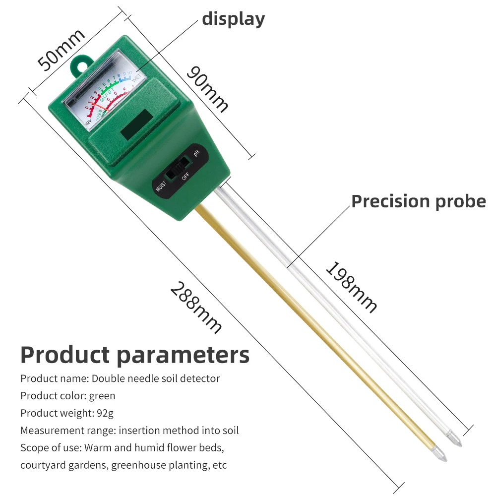 2 in 1 Soil PH Meter Acidity Humidity Test Garden Plants Soil Moisture Measurement Tool Professional Accessories