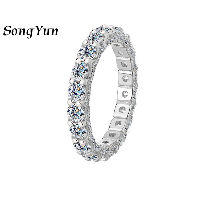 

SONGYUN Luxury Jewelry 925 Sterling Silver Ring D Color Moissanite Formal Ring for Partner 18K Real Gold Plated MST Patent Rings