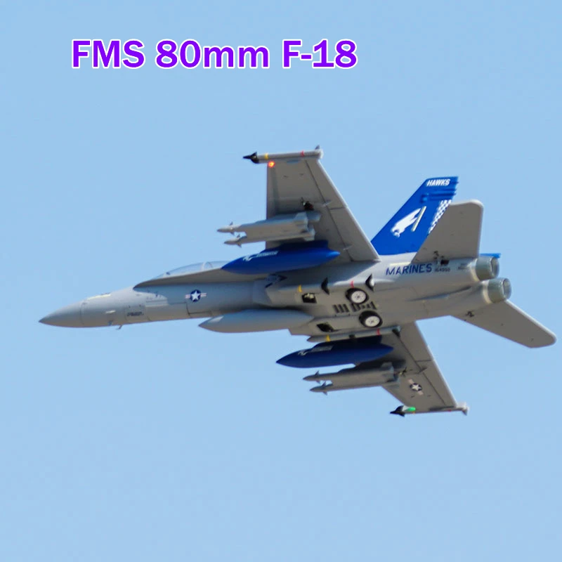 FMS RC Airplane Plane 80mm F18 F-18 Super Hornet Ducted Fan EDF Jet 6S 6CH With Flaps PNP Model Hobby Aircraft Avion Boy Gift