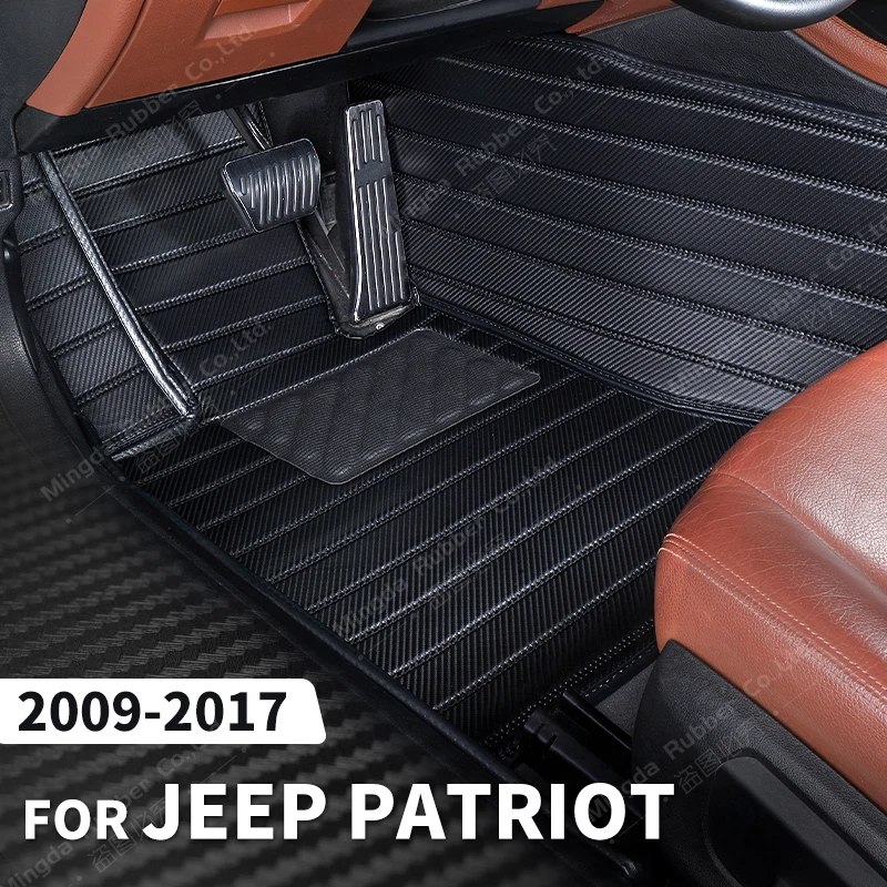 

Custom Carbon Fibre style Floor Mats For Jeep Patriot 2009-2017 10 11 12 13 14 15 16 Foot Carpet Cover Auto Interior Accessories