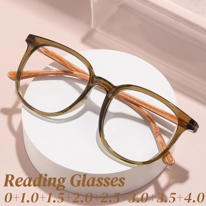 

Ultralight Round Frame Reading Glasses for Women Men Blue Light Blocking Eyewear Oversize Retro Farsight Eyeglasses with Diopter