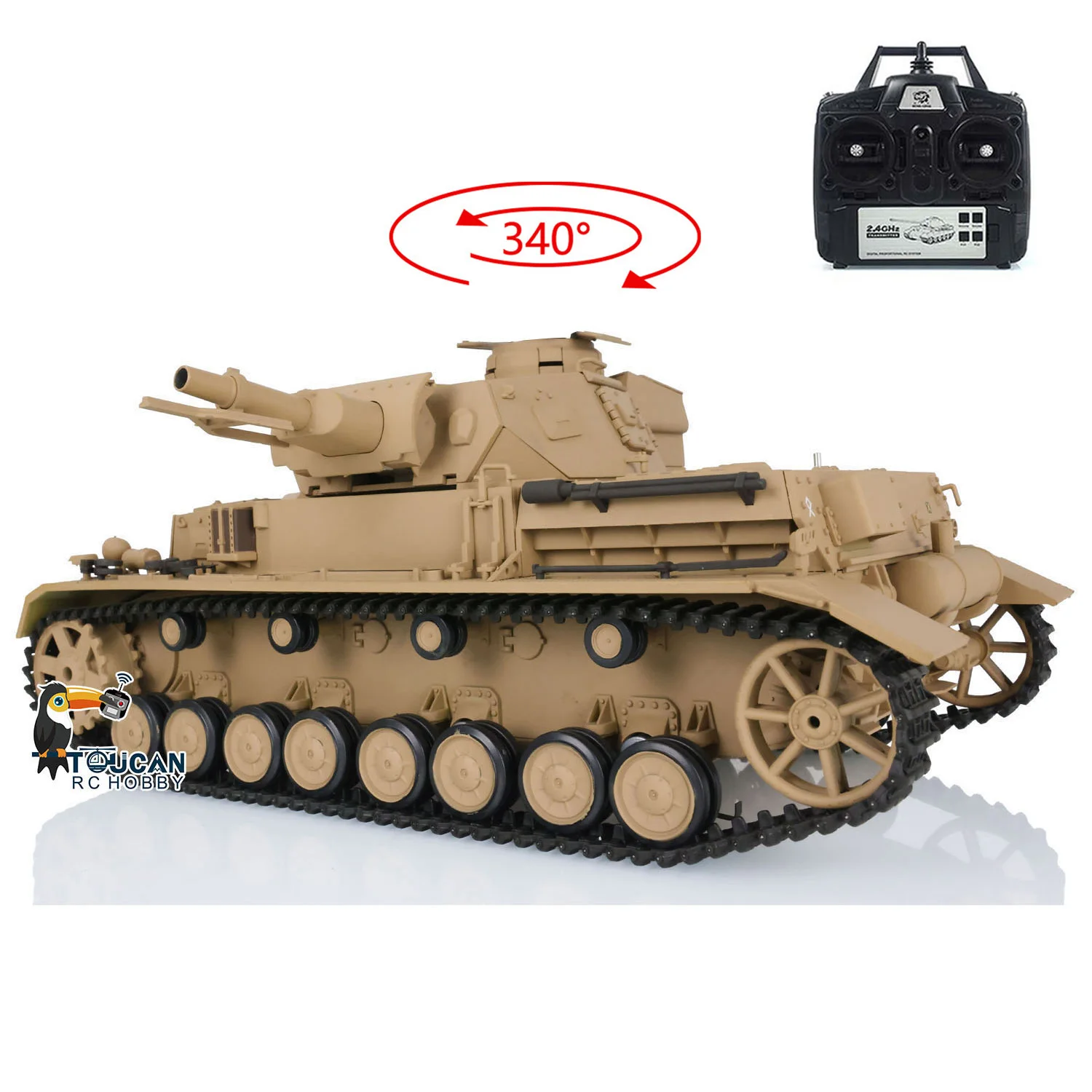 US Stock RTR Heng Long 7.0 2.4G 1/16 Scale Plastic Radio Control Panzer IV F RC Tank Model 3858 Model Toys
