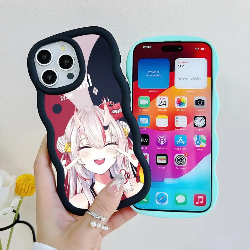 

Чехол для телефона Holo Nakiri Ayame с волнистым краем из ТПУ для iPhone 17 16 15 14 13 12 11 Air Pro Max Plus, цветной