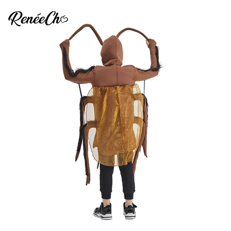 Reneecho Kids Kakkerlak Kostuum Halloween Kostuum Voor Jongens Insect Cosplay Grappige Dieren Cosplay Voor Purim