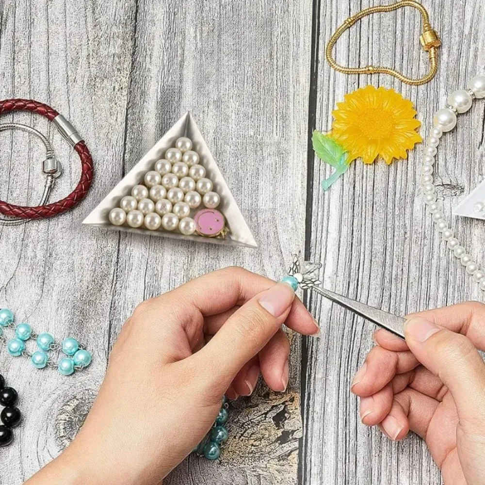 Triangle Bead Sorting Tray Jewelry Classification Triangle Plate Loose Bead Plate for Jewelry Making Gemstone Storage Organizer