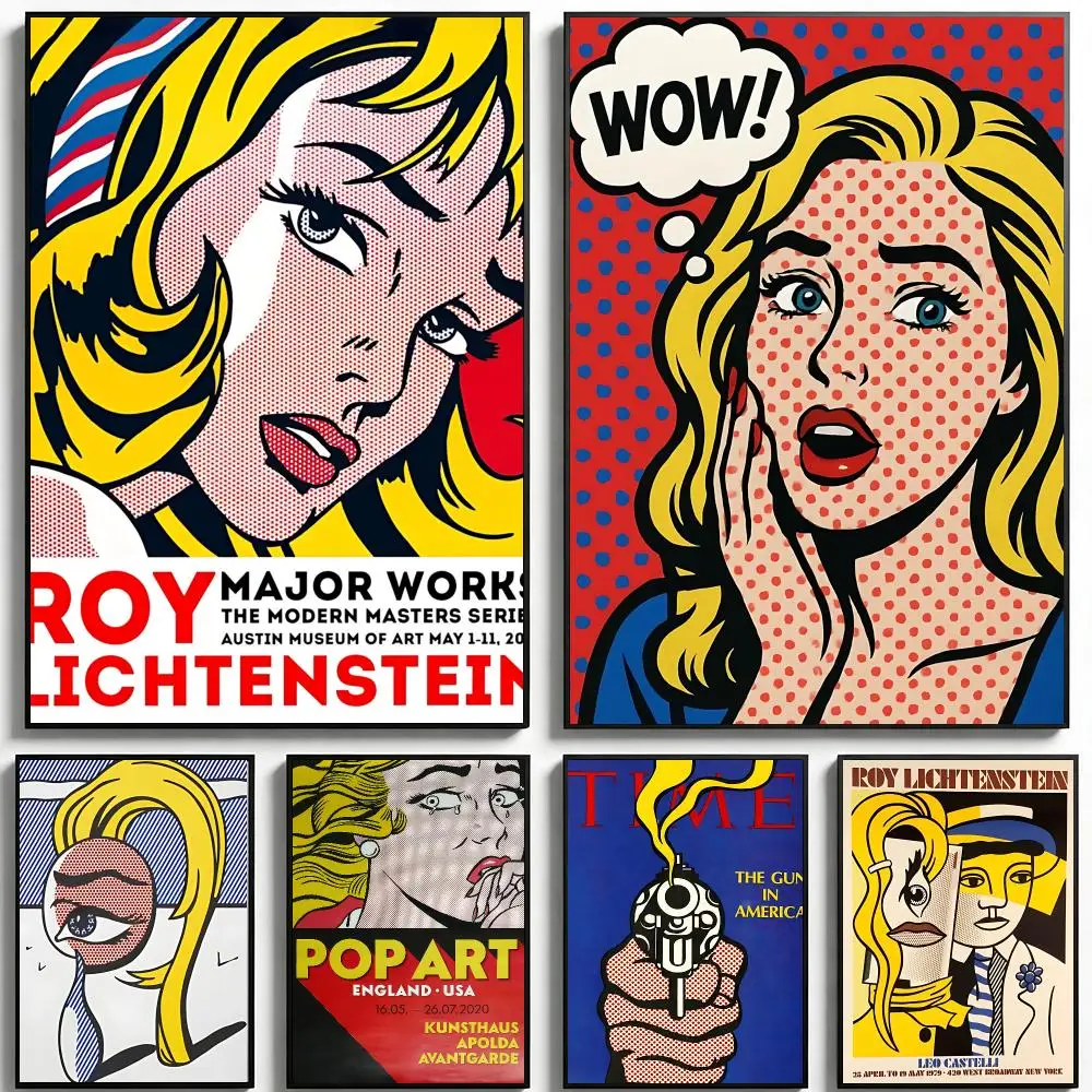 artist Roy Lichtenstein Poster Poster HD Printing Boho Aesthetic Style Wall Art Home Decor For Living Room Bedroom Gift