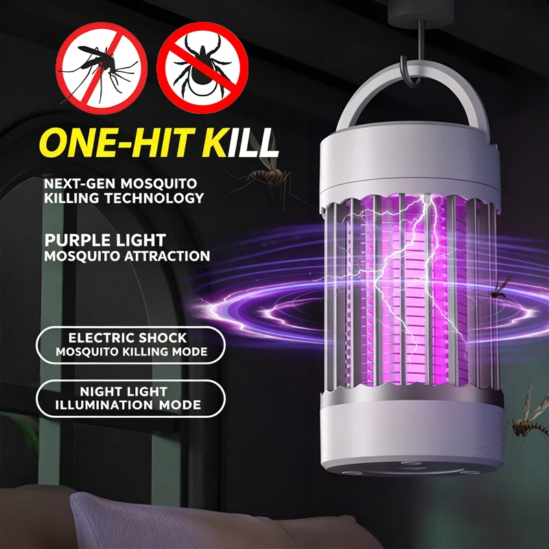 New Portable Electric Shock Mosquito Killer Light USB Rechargeable Household Camping Mosquito Repellent Lamp