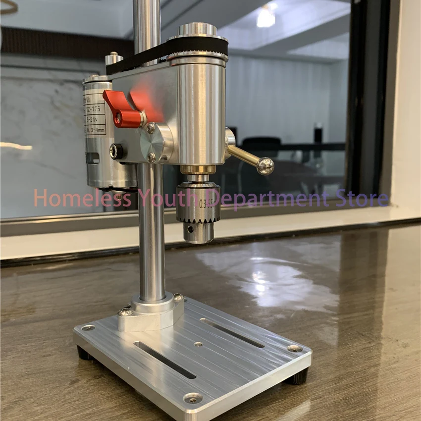 Micro Bench Drill Woodworking Mini Table Drill Machine High Precision Micro Drilling Machine Synchronous Belt 0.3-6.5mm 220v