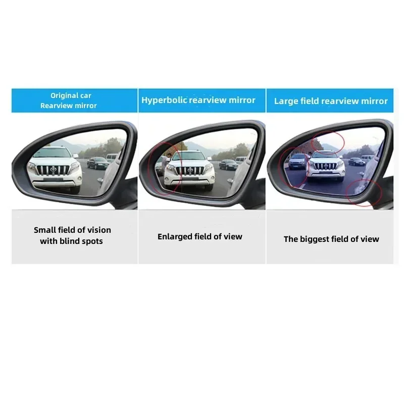 For Tesla Model 3 2019-2021 Wide Angle Blue Mirror Heated Anti-glare Blind Spot Monitoring Side Wing Mirror Convex Rearview Mirr