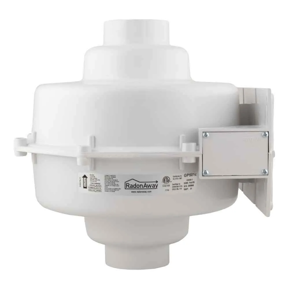 23005-1 Ventilador de mitigação de radon GP501, 3" branco