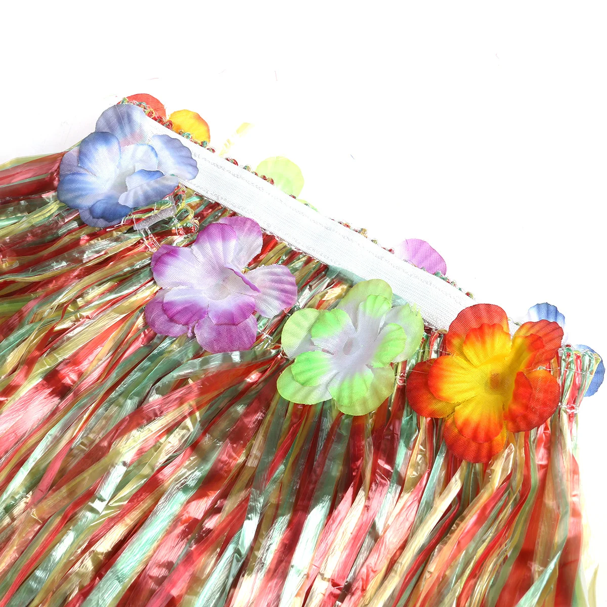 

2 компл., Гавайская тропическая юбка хула с травой, комплект 40 см, регулируемый пояс, красочные цветочные браслеты, повязка на голову, ожерелье для Луауса