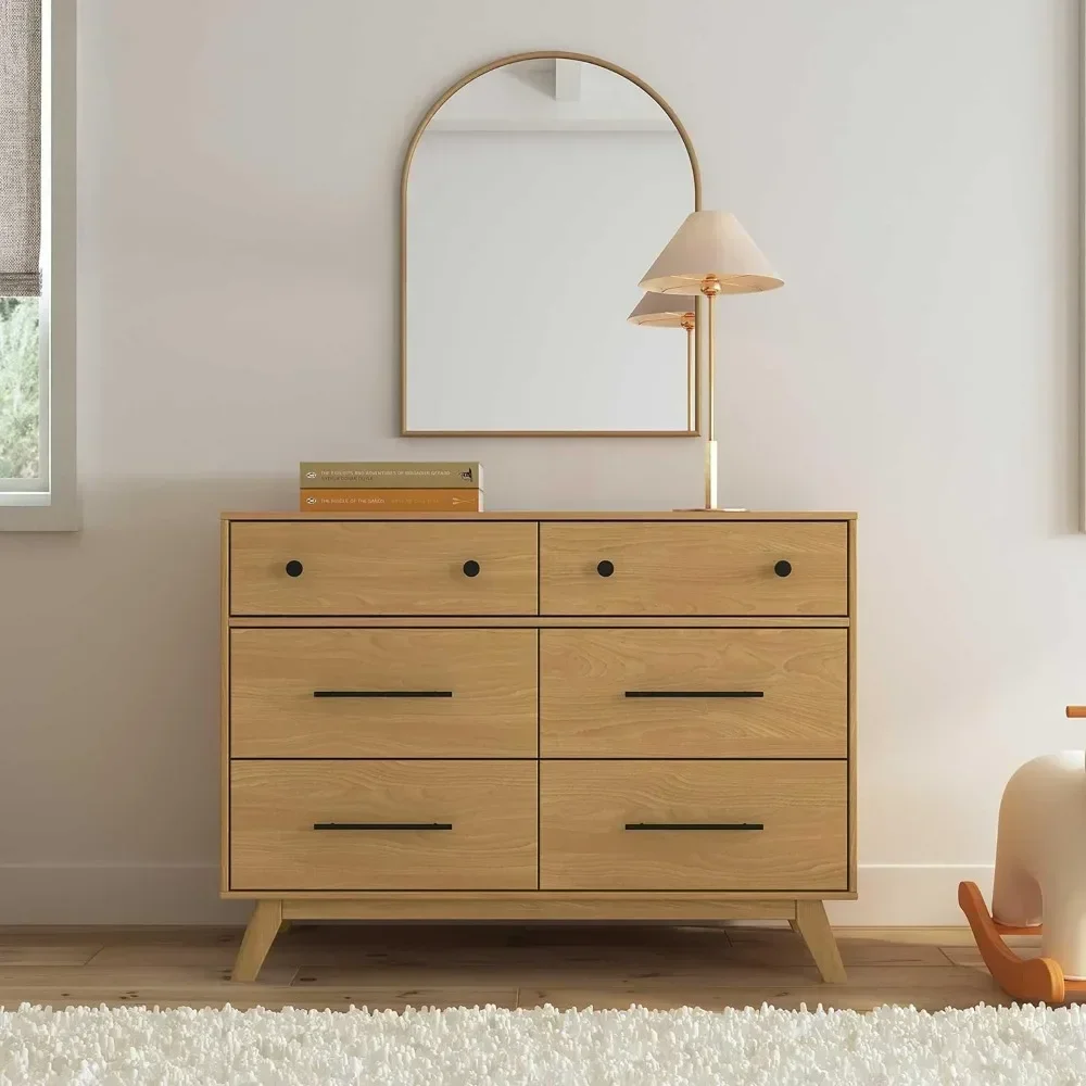 

A 6-Drawer Double Dresser in Honey, bedroom furniture