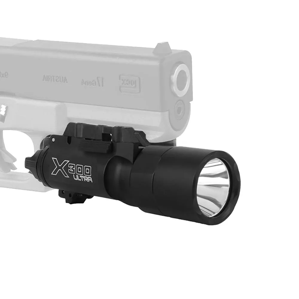 

Surefir Style X300U Ultra Scout Light Pistol Light Lanterna Rifle Strobe Flashlight Fit 20mm Rail Airsoft Hanging Tactical Light