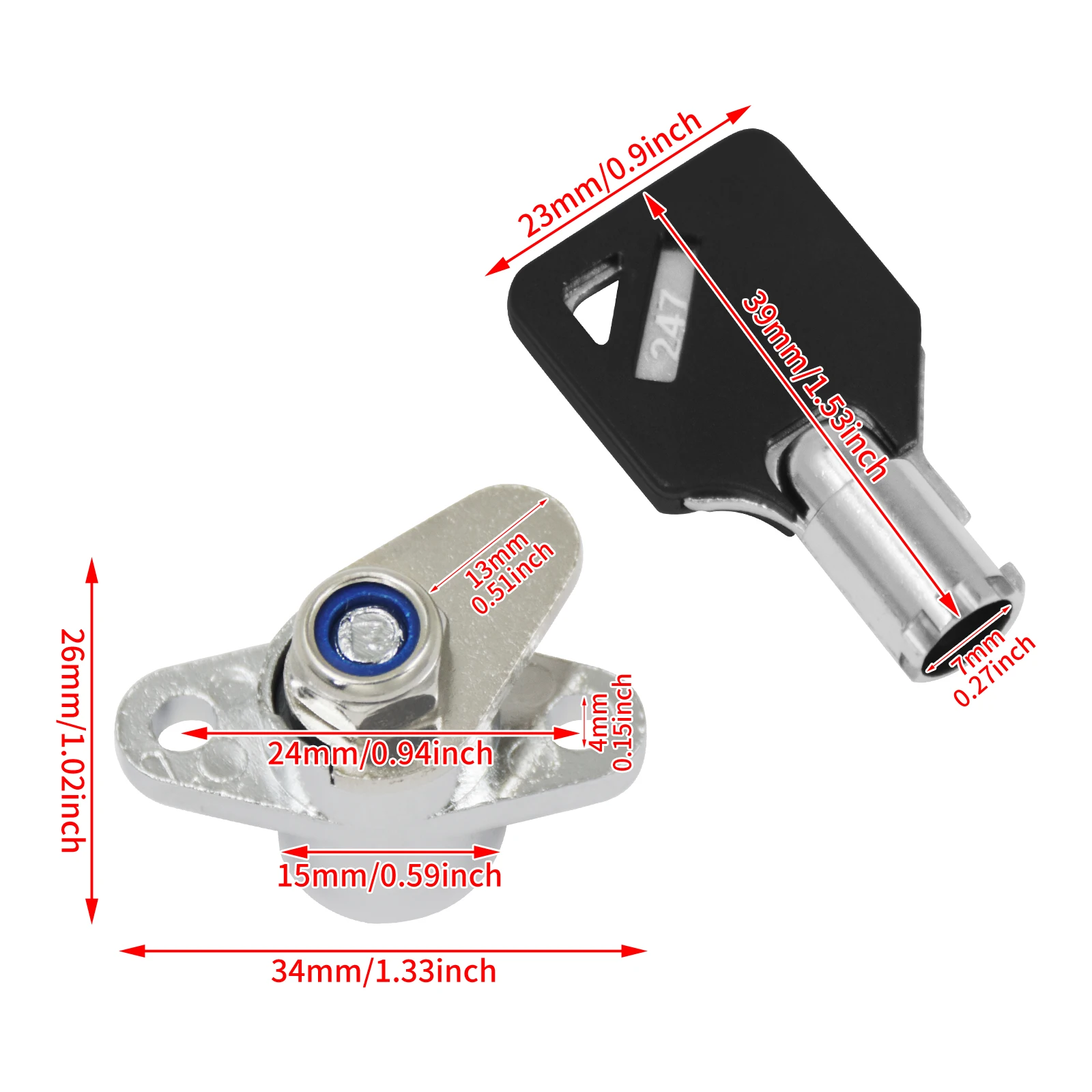 Lucchetto per borsa laterale per moto con set di 2 chiavi per Harley Touring Electra Street Glide Road King FLHR FLHT FLHX Road Glide 1993-2013