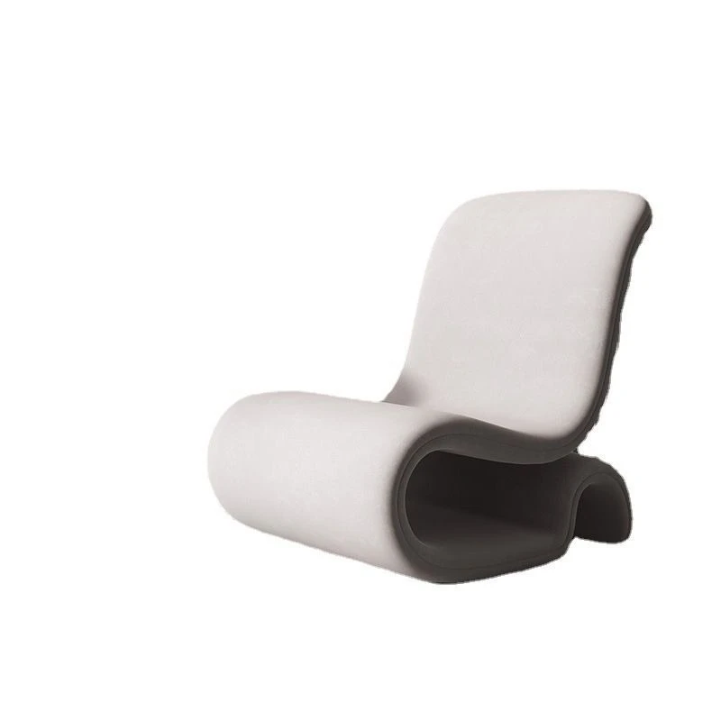 

Single sofa chair simple design art modern reading light luxury metal Italian minimalist flannel leisure chair comfortable