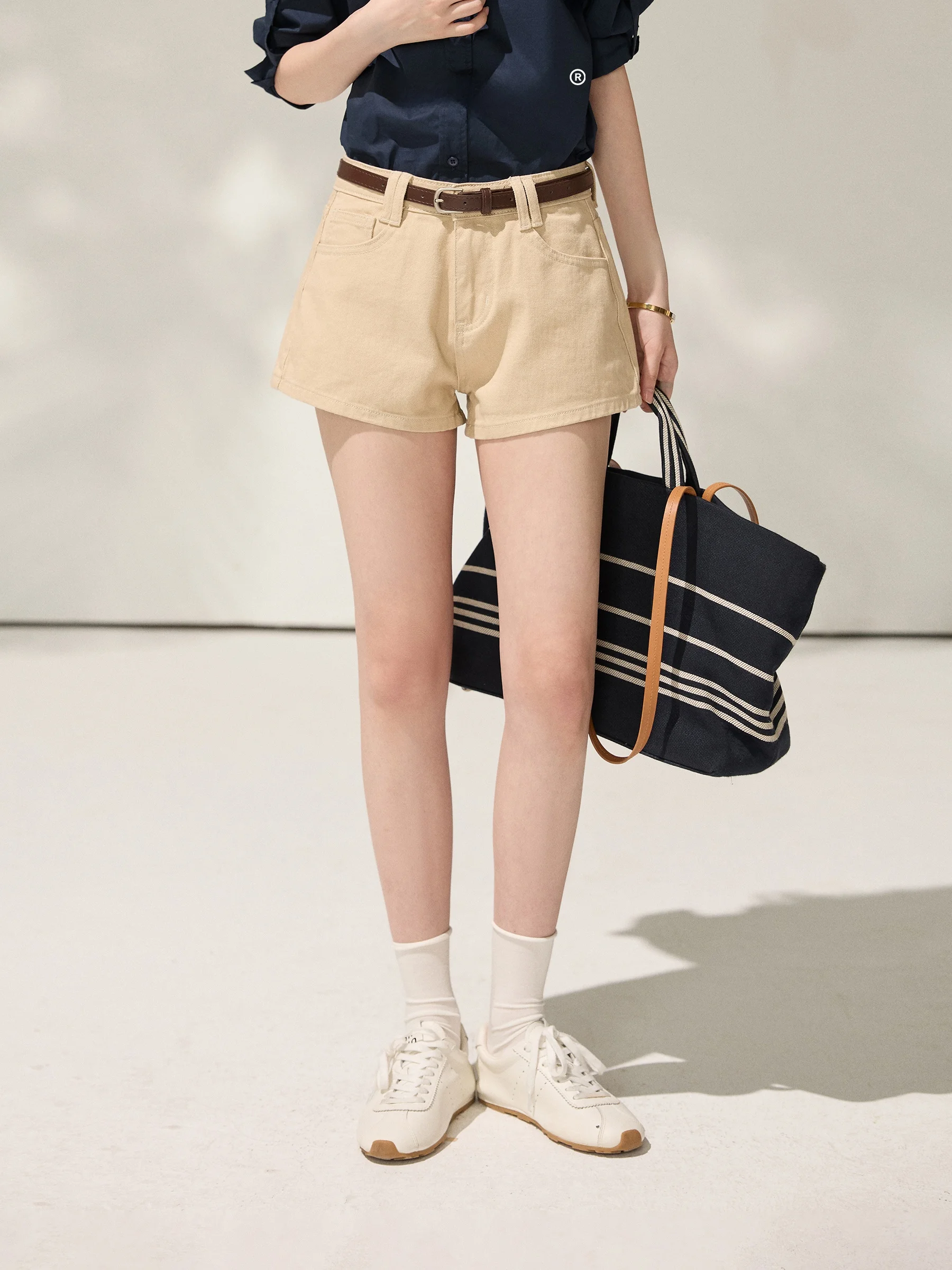 

High Waist A-Line Shorts plus Size Women's Casual Summer Denim Shorts Micro Fat Ladies' High Waist Jeans Shorts